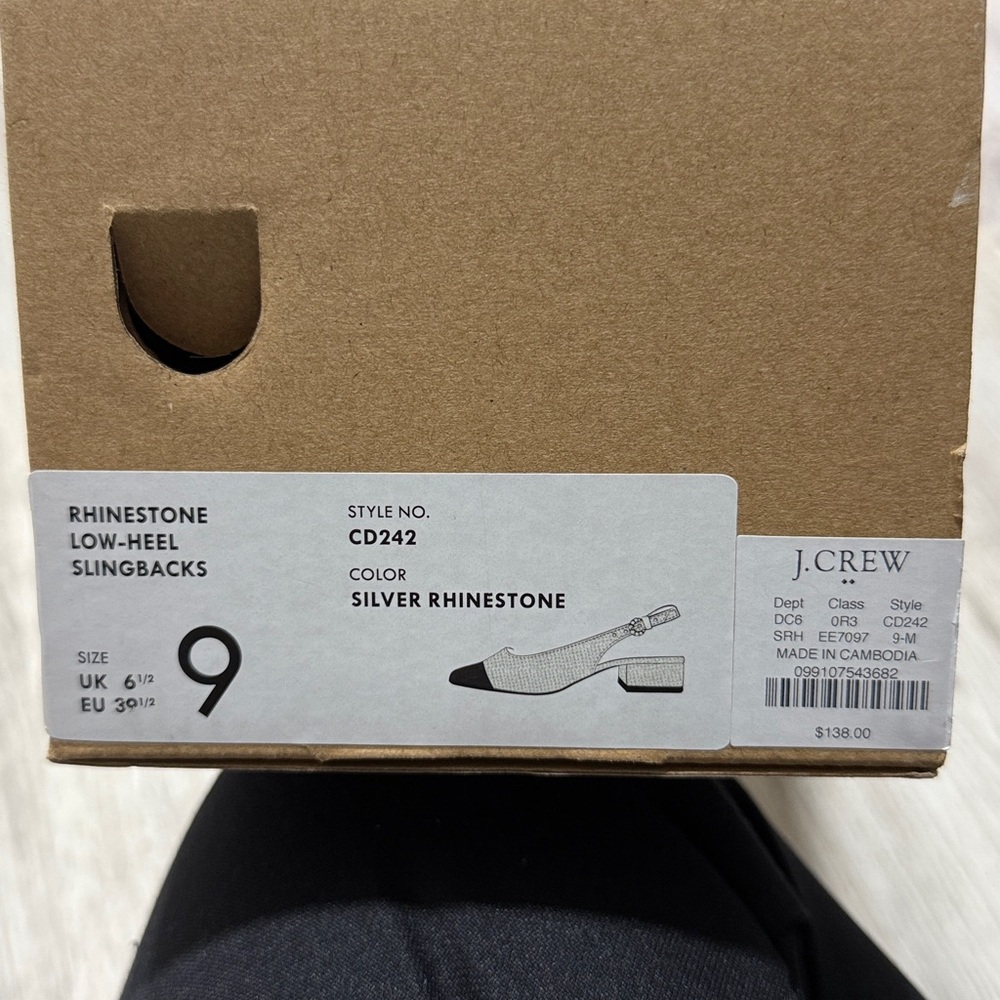 J Crew Silver and Black Slingback Heels - Picture 6 of 6